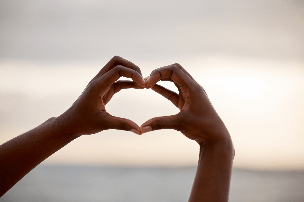 heart shape hands, emotion, love, self love, caring, couple