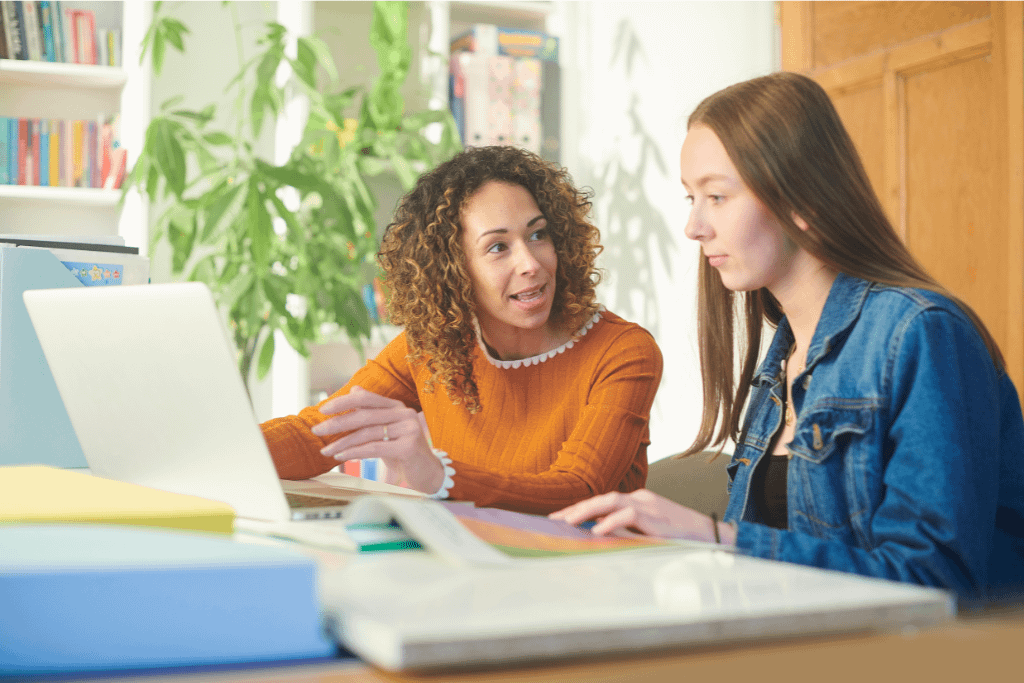 Careers advisor with post secondary student
